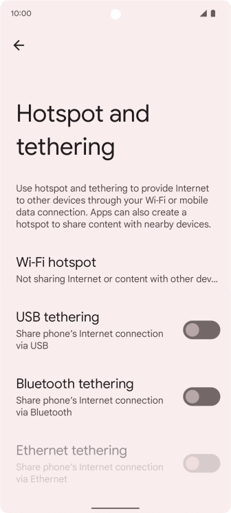Press Wi-Fi hotspot. Press Wi-Fi hotspot.