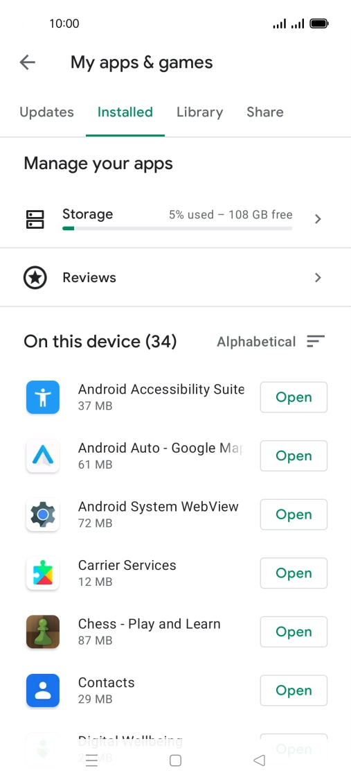 Press the required app. Press the required app.