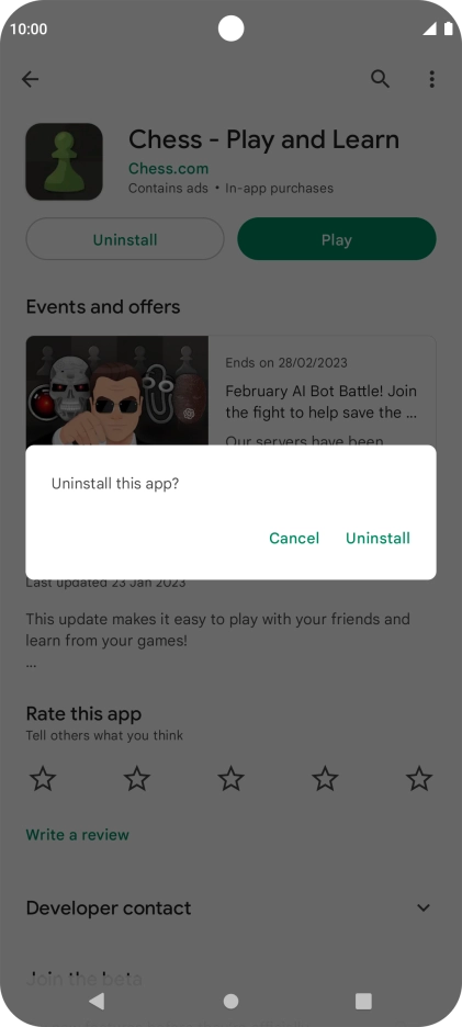 Press Uninstall. Press Uninstall.