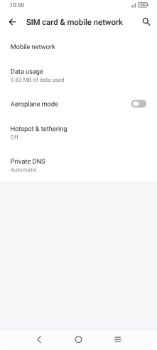 Press Mobile network. Press Mobile network.