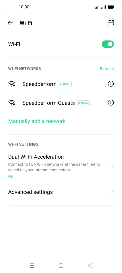 Press the required Wi-Fi network. Press the required Wi-Fi network.