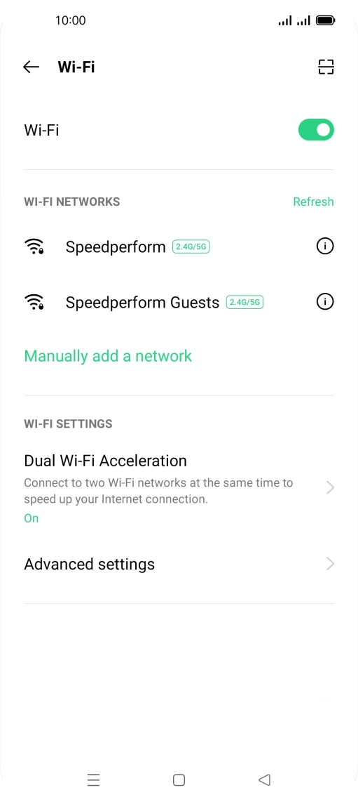 Press the required Wi-Fi network. Press the required Wi-Fi network.