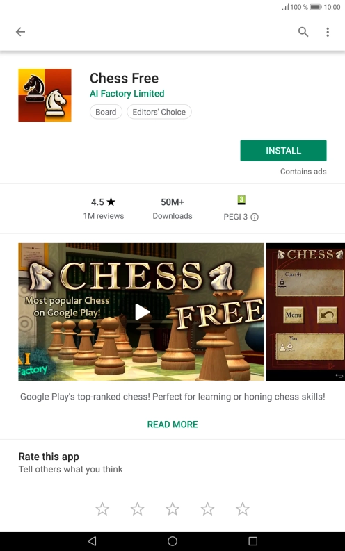 Press INSTALL and follow the instructions on the screen to install the app. Press INSTALL and follow the instructions on the screen to install the app.