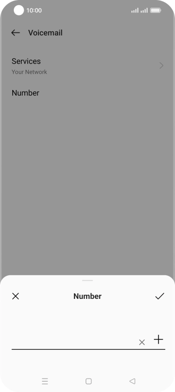 Key in +447953222222 and press the confirm icon. Key in +447953222222 and press the confirm icon.