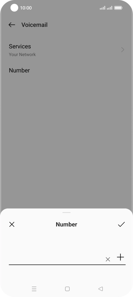 Key in +447953222222 and press the confirm icon. Key in +447953222222 and press the confirm icon.