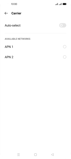 Press the required network. Press the required network.