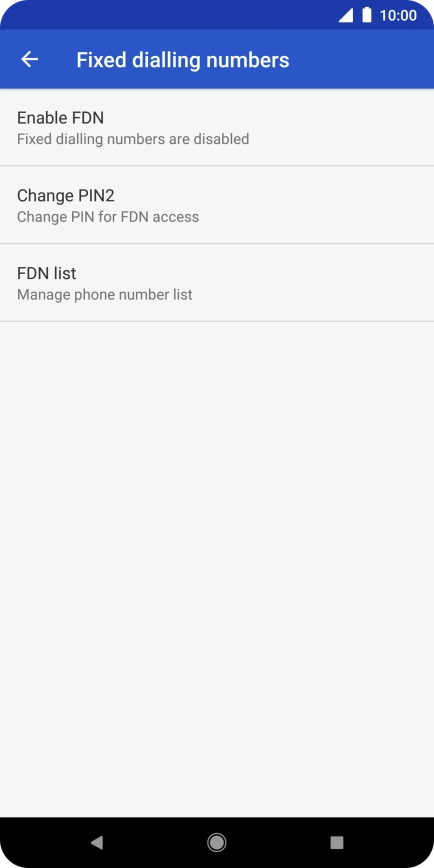 Press Enable FDN. Press Enable FDN.