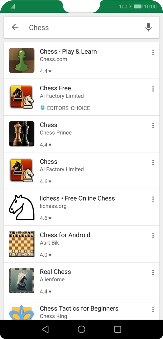 Press the required app. Press the required app.