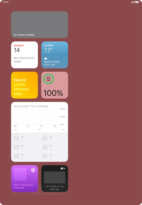 Press the required widget and drag it on top of another widget. Press the required widget and drag it on top of another widget.