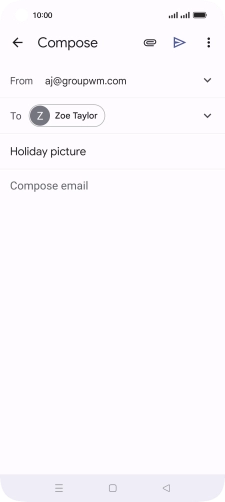 Press the text input field and write the text for your email. Press the text input field and write the text for your email.