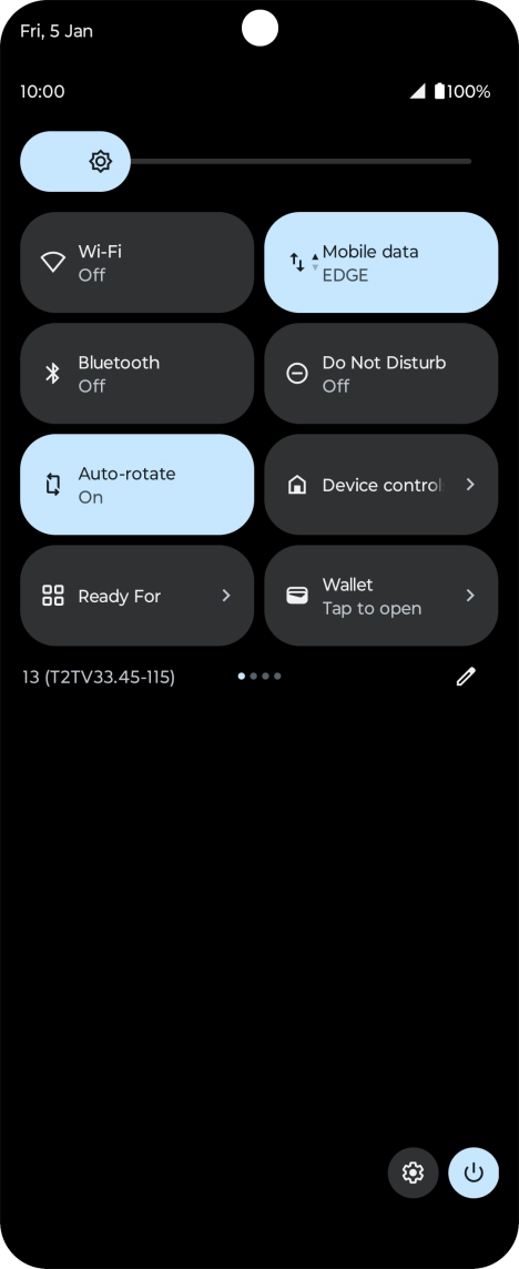 Press the settings icon. Press the settings icon.