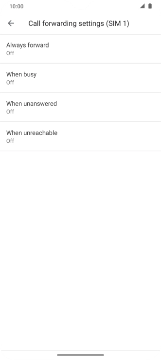 Press the required divert type. Press the required divert type.