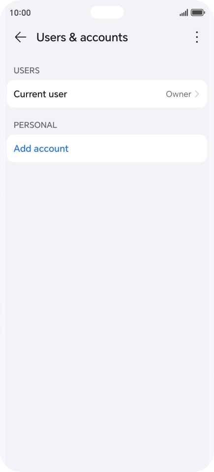 Press Add account. Press Add account.