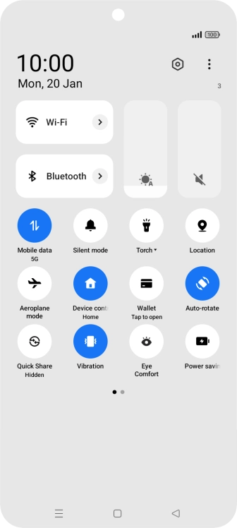 Press the settings icon. Press the settings icon.