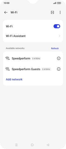 Press the required Wi-Fi network. Press the required Wi-Fi network.