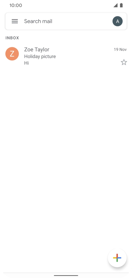Press the email account icon. Press the email account icon.