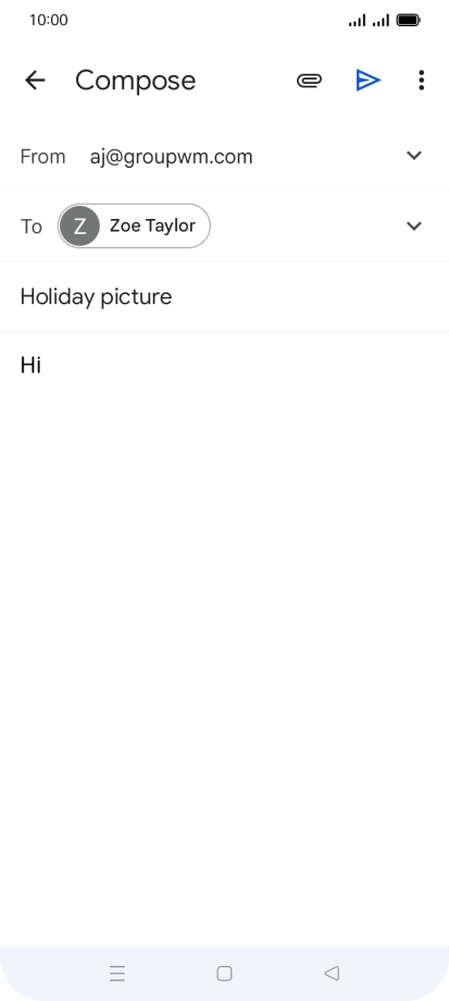 Press the attachment icon. Press the attachment icon.