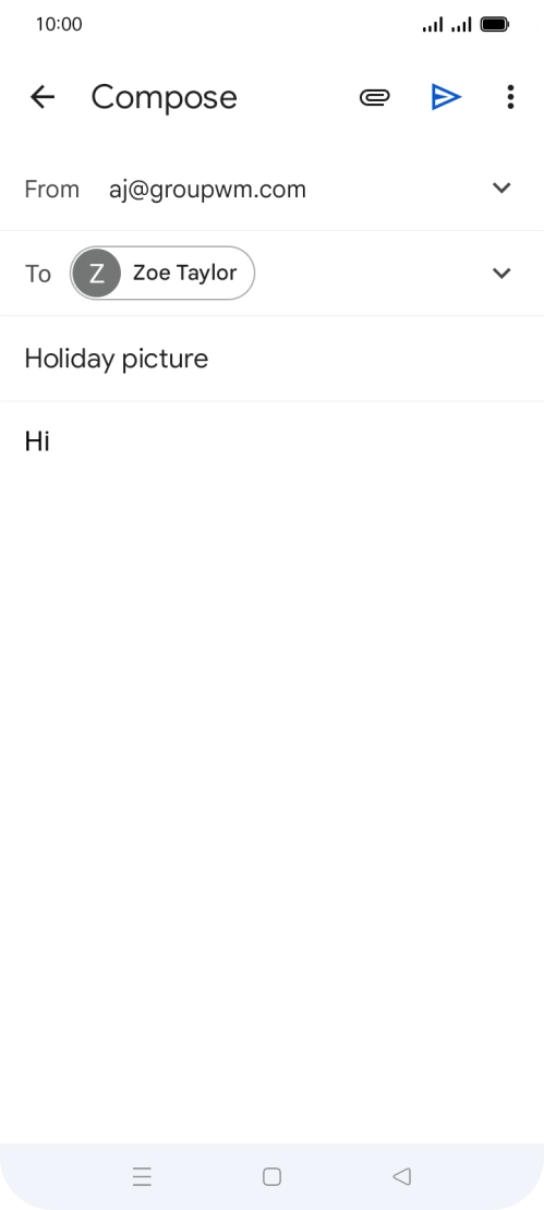Press the attachment icon. Press the attachment icon.