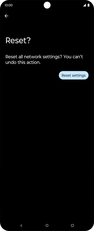 Press Reset settings. Press Reset settings.