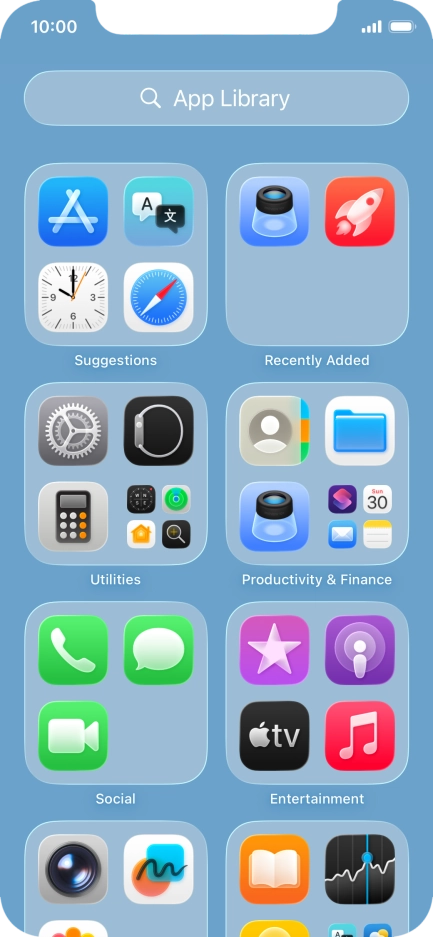 Press the required app. Press the required app.