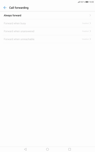 Press the required divert type. Press the required divert type.