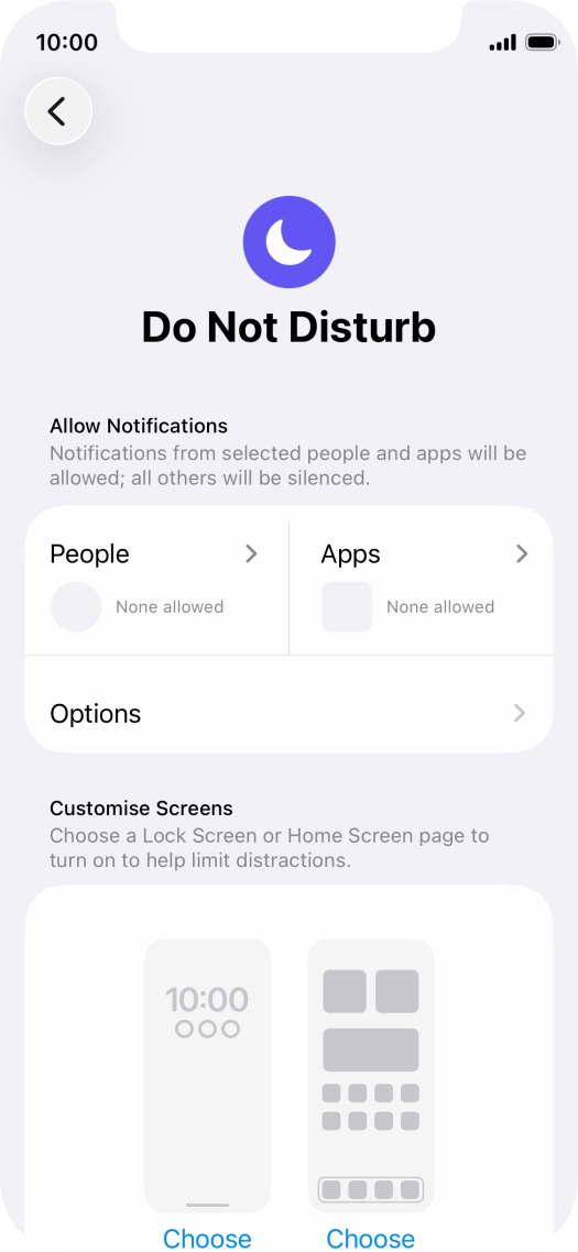 Press People and follow the instructions on the screen to select which contacts you would like to receive calls and notifications from when Do Not Disturb is turned on. Press People and follow the instructions on the screen to select which contacts you would like to receive calls and notifications from when Do Not Disturb is turned on.