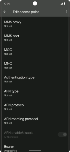 Press MMS proxy. Press MMS proxy.