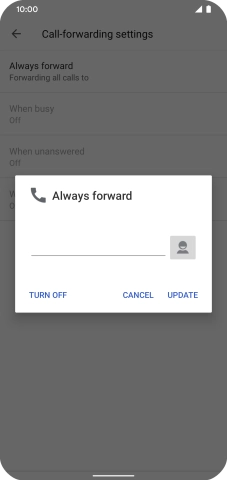 Press TURN OFF. Press TURN OFF.