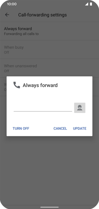Press TURN OFF. Press TURN OFF.
