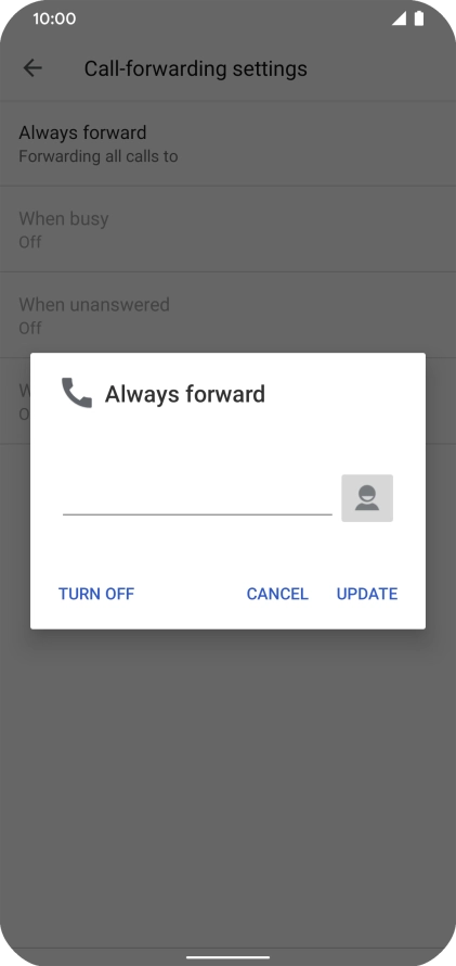 Press TURN OFF. Press TURN OFF.