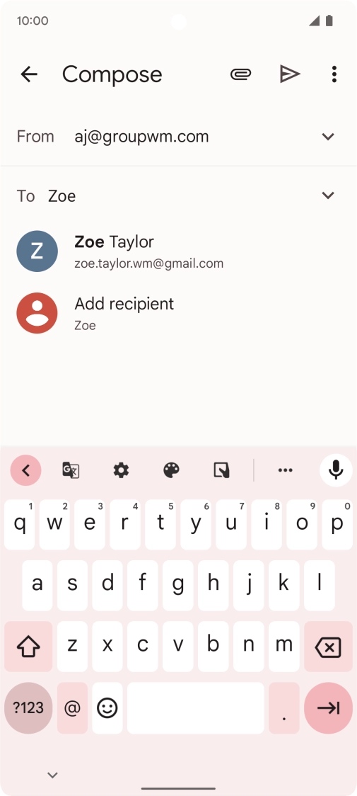 Press the required contact. Press the required contact.