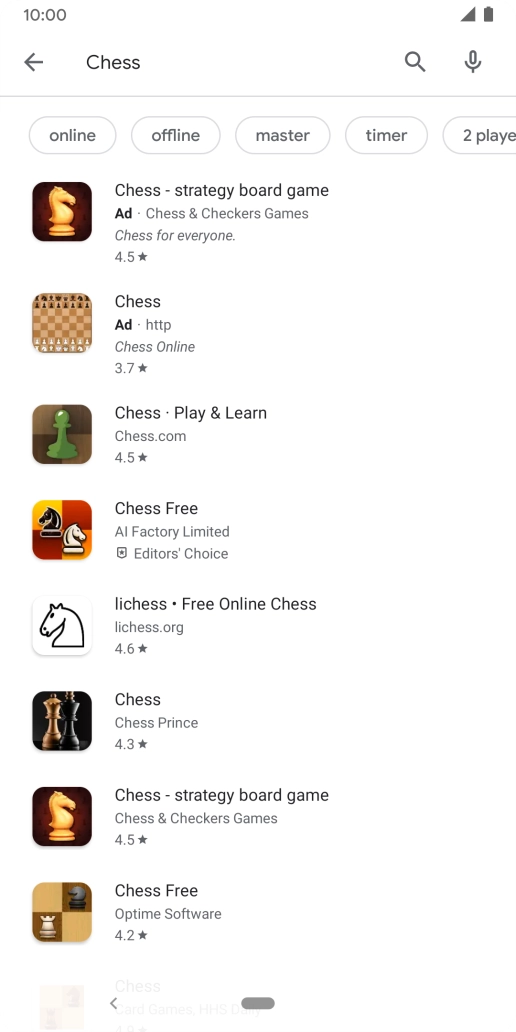 Press the required app. Press the required app.