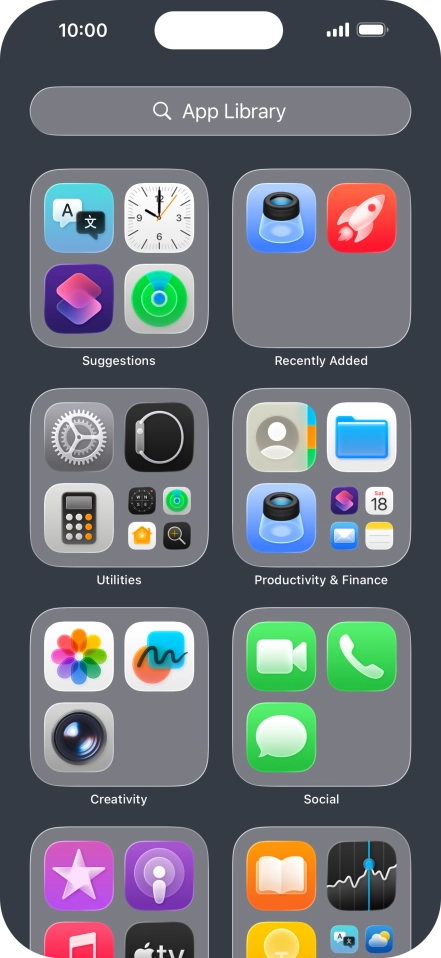 Press the required app. Press the required app.
