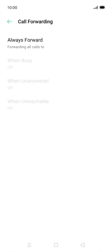 Press the required divert type. Press the required divert type.