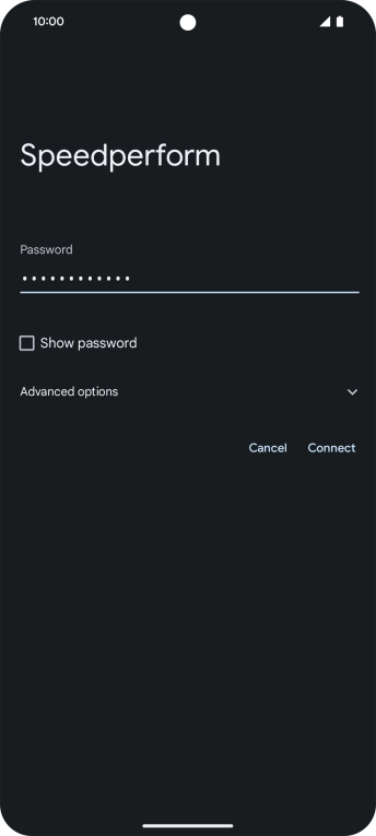 Key in the password for the Wi-Fi network and press Connect. Key in the password for the Wi-Fi network and press Connect.