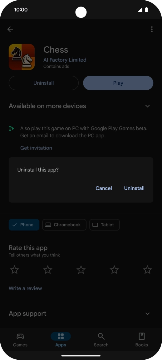Press Uninstall. Press Uninstall.
