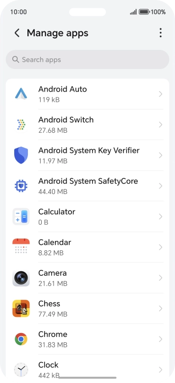 Press the required app. Press the required app.