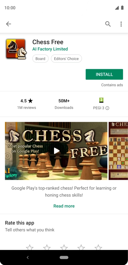 Press INSTALL and follow the instructions on the screen to install the app. Press INSTALL and follow the instructions on the screen to install the app.