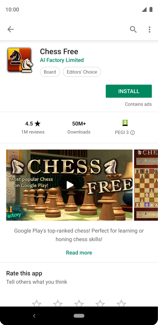 Press INSTALL and follow the instructions on the screen to install the app. Press INSTALL and follow the instructions on the screen to install the app.
