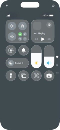 Press the flight mode icon to turn the function on or off. Press the flight mode icon to turn the function on or off.