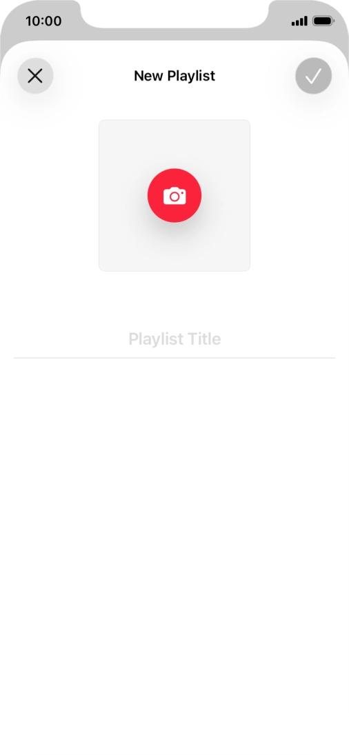 Press the text input field and key in a name for the playlist. Press the text input field and key in a name for the playlist.