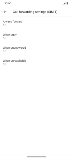 Press the required divert type. Press the required divert type.
