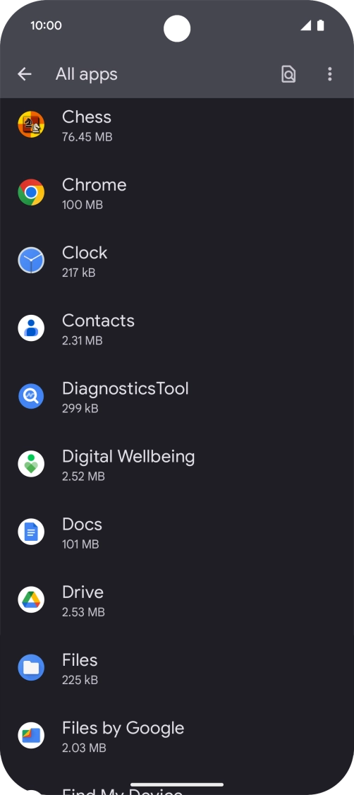 Press the required app. Press the required app.