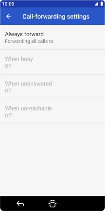 Press the required divert type. Press the required divert type.