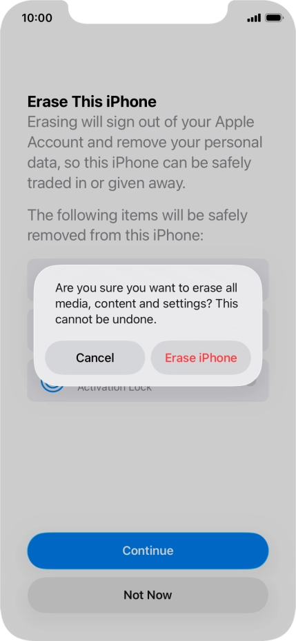 Press Erase iPhone. Press Erase iPhone.
