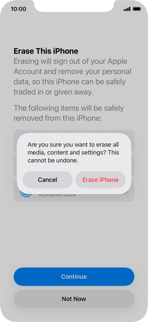 Press Erase iPhone. Press Erase iPhone.