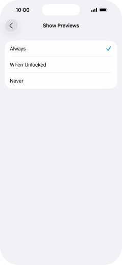 To select notification preview on the lock screen, press Always. To select notification preview on the lock screen, press Always.