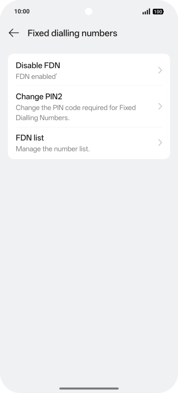 Press Disable FDN. Press Disable FDN.