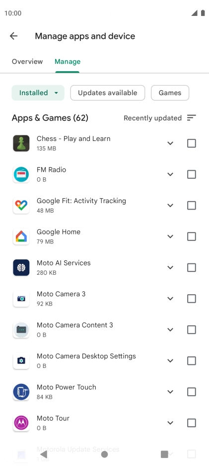 Press the required app. Press the required app.