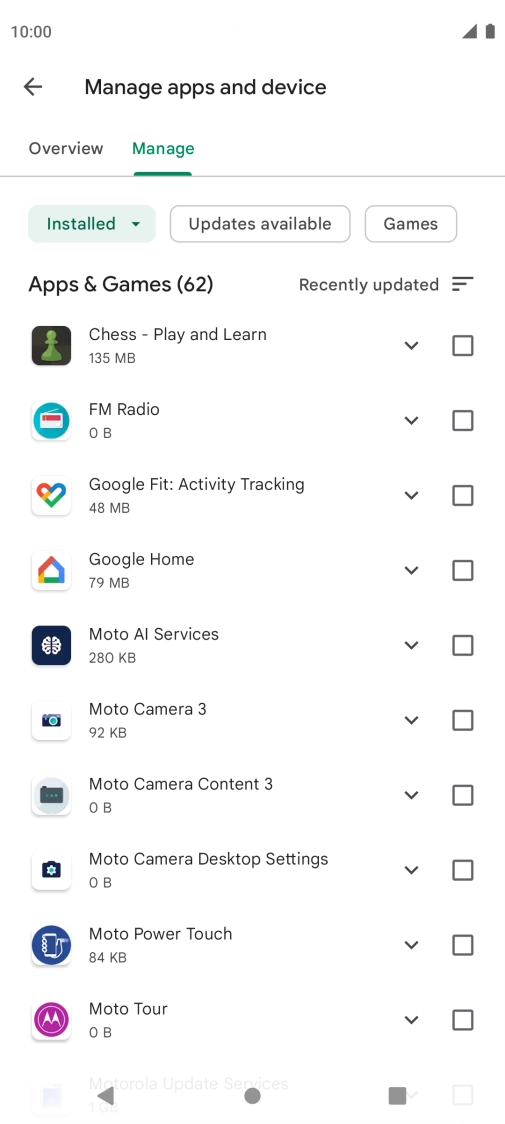 Press the required app. Press the required app.